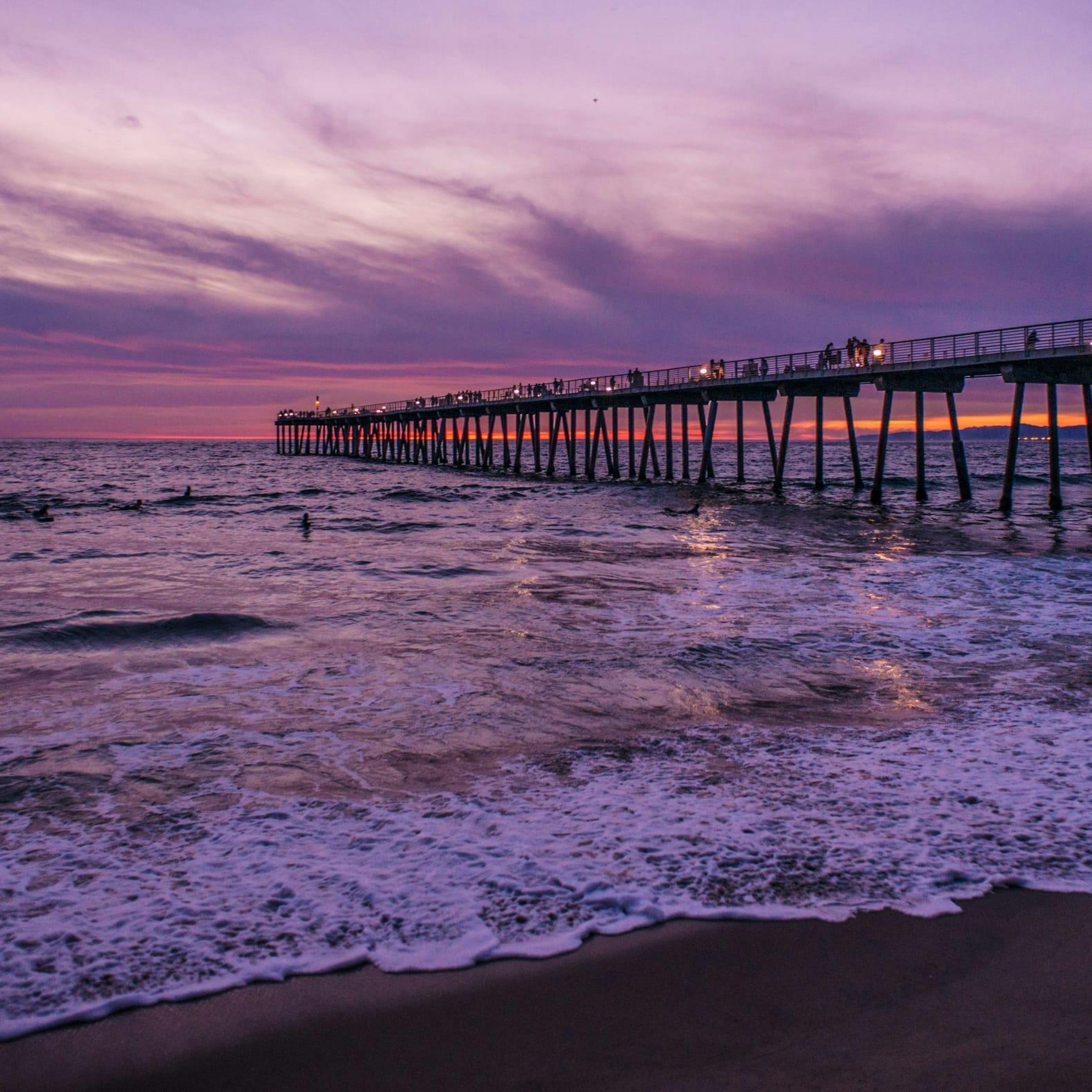 Purple Sunset at the Beach