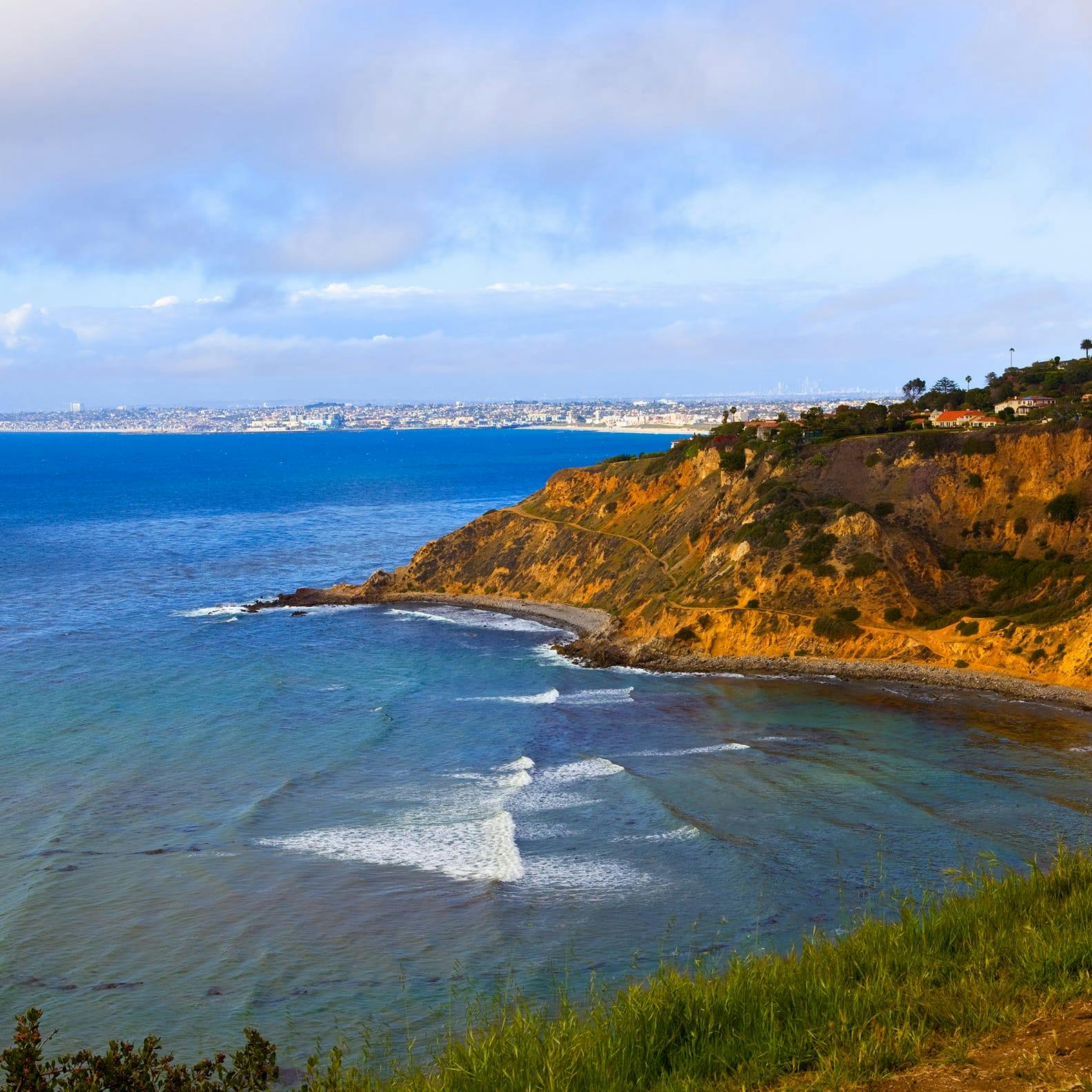 Beautiful View of the Ocean from a Mountain