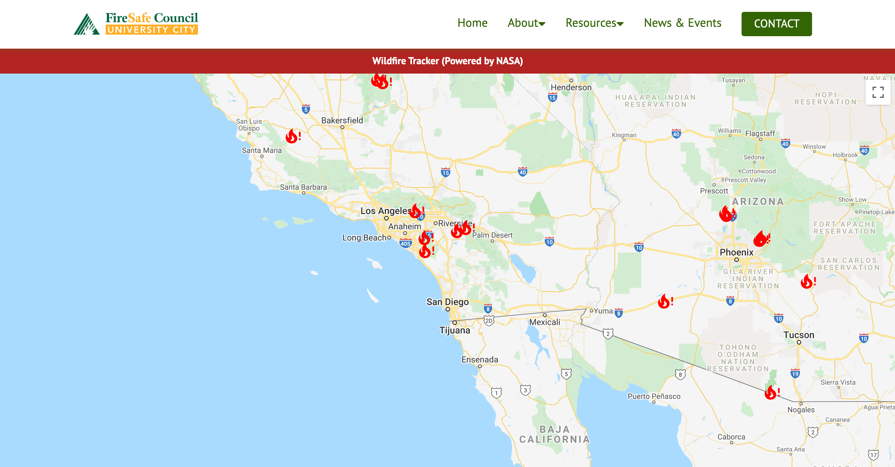 UC Fire Safe Council - Wildfire Tracker