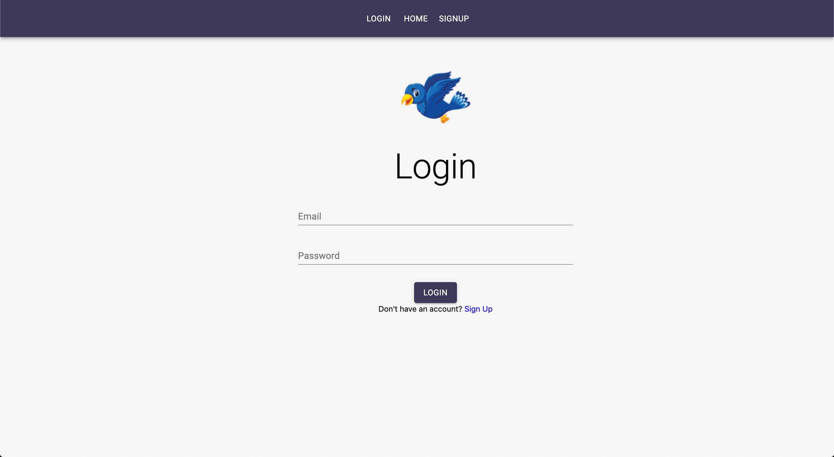 Social Media Application - Login User