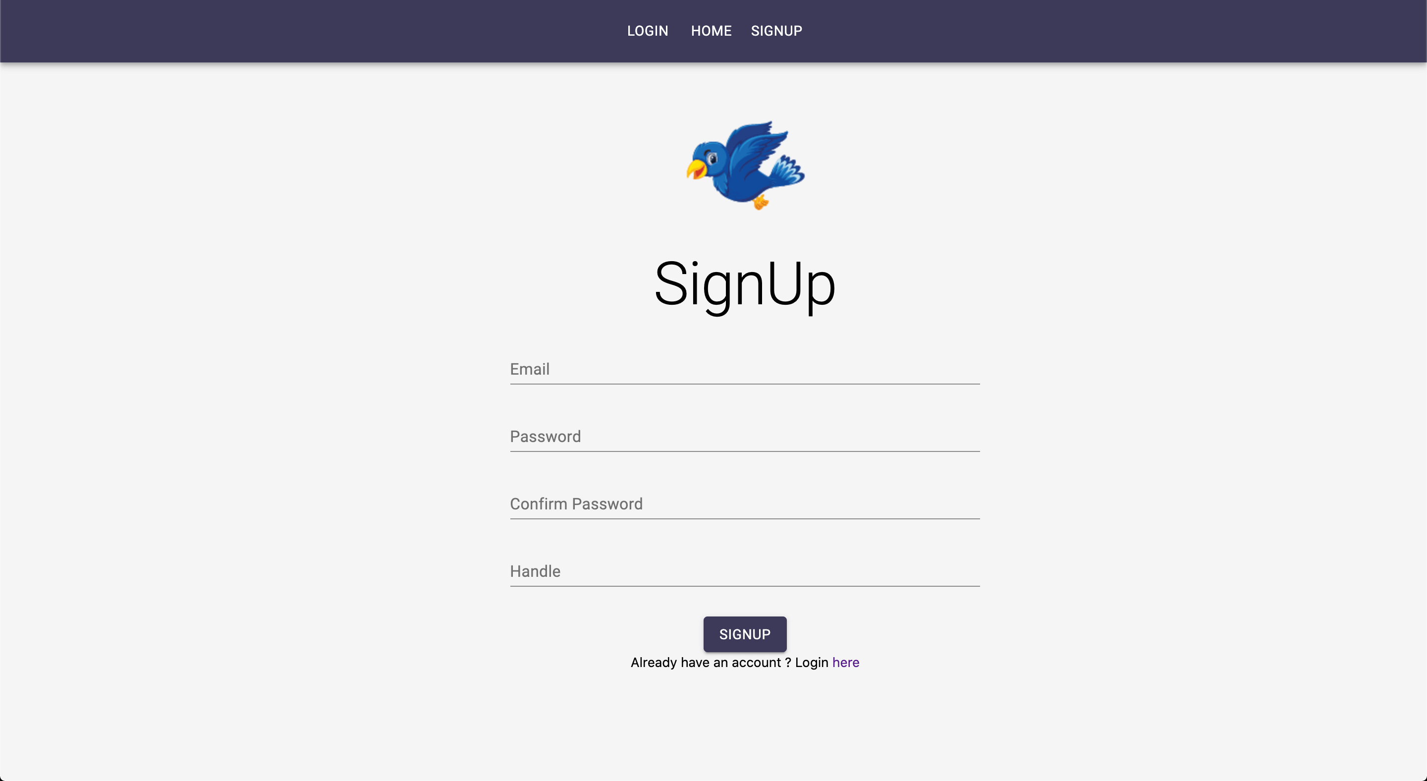 Social Media Application - Register User