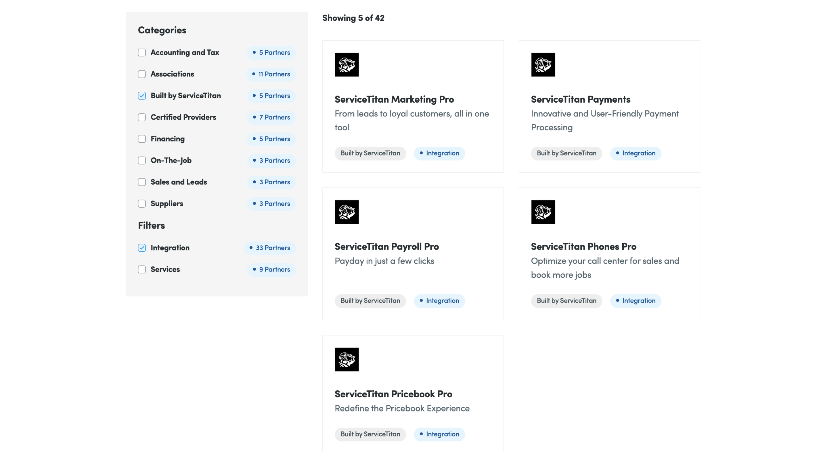 ServiceTitan Marketplace - Partners Listing