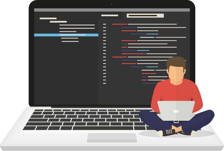 graphic of a software developer