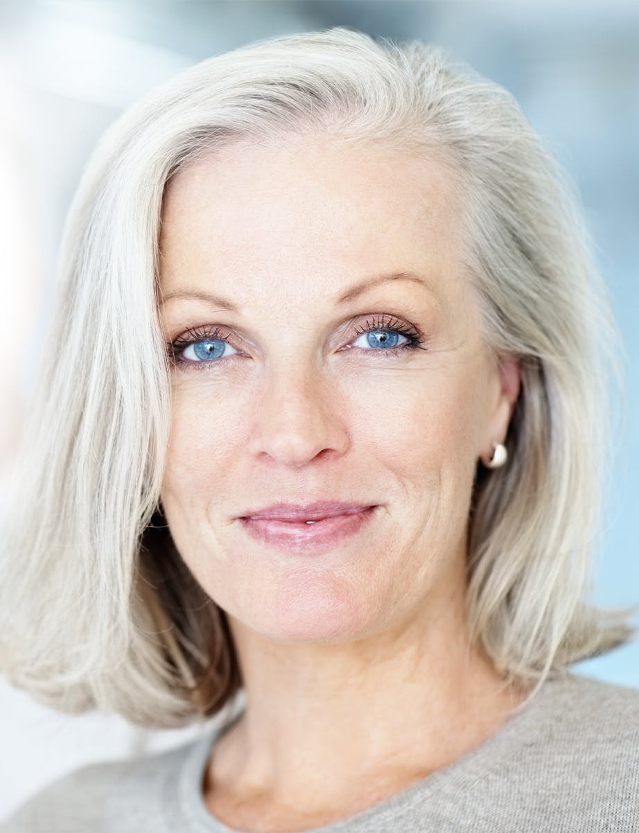 Beautiful woman with white hair