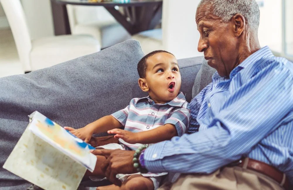 Older man with his grandson