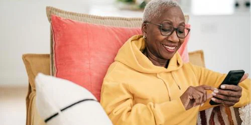 Older woman on smart phone