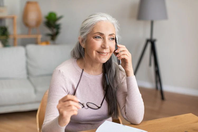 Woman talking on phone