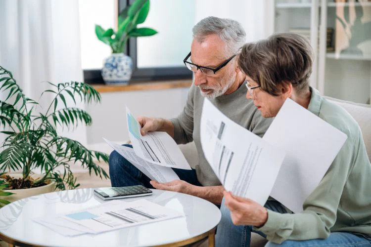 Couple looking at financial resources