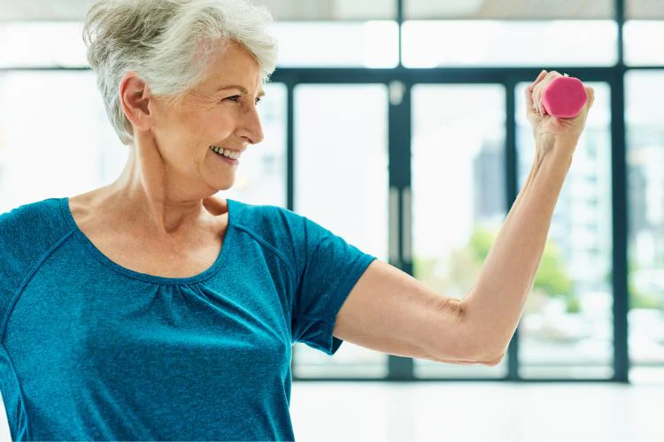 Woman with weights