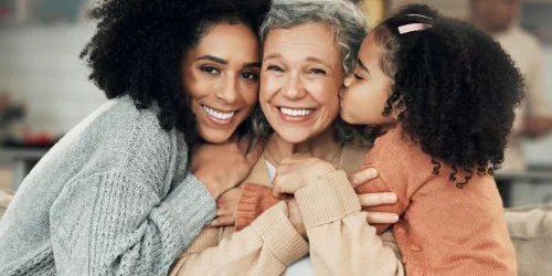 Grandma, mom, and grandchild together