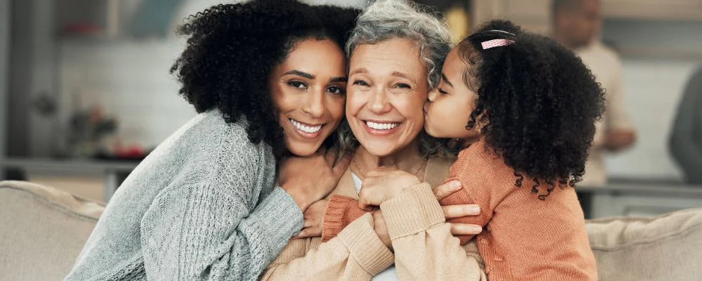 Grandma, mom, and grandchild together