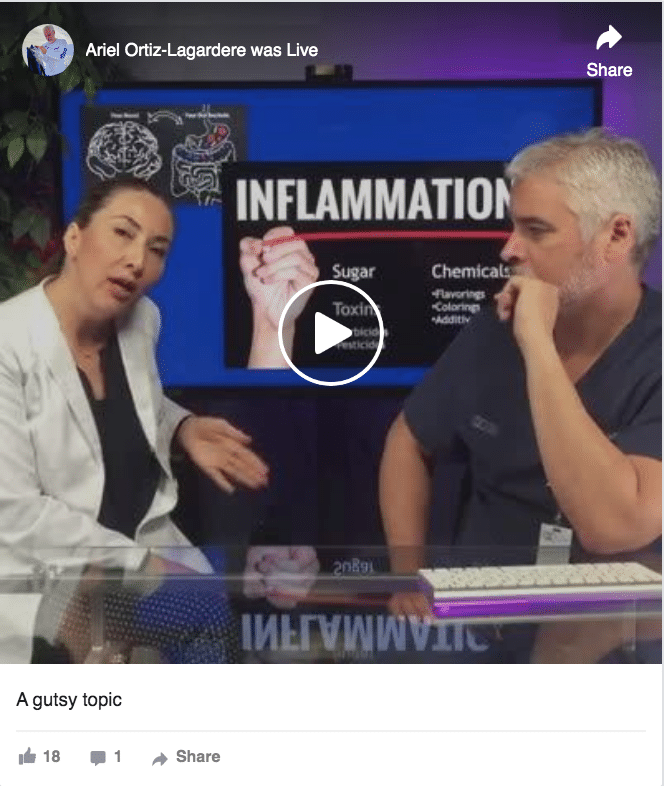 Dr. Ortiz live on Facebook discussing intestinal health in Tijuana, MX