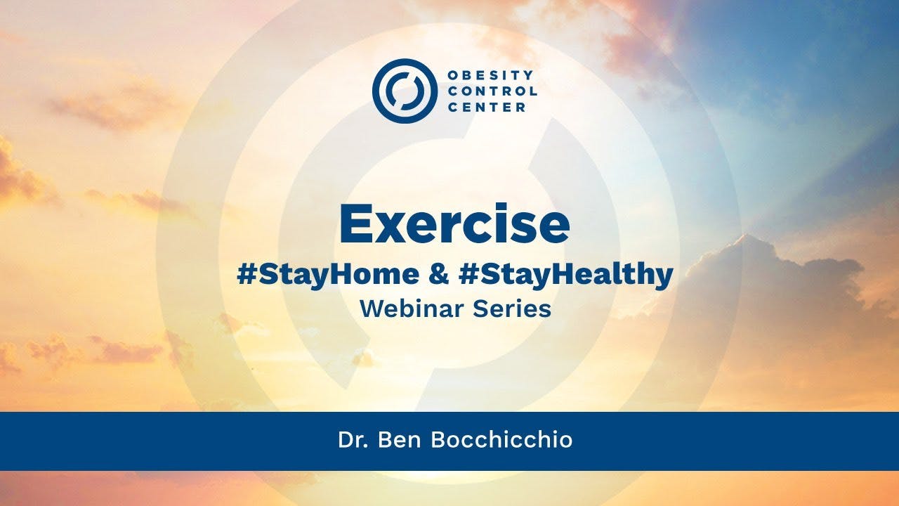 Banner that says to Exercise, Stay Home, & Stay Healthy