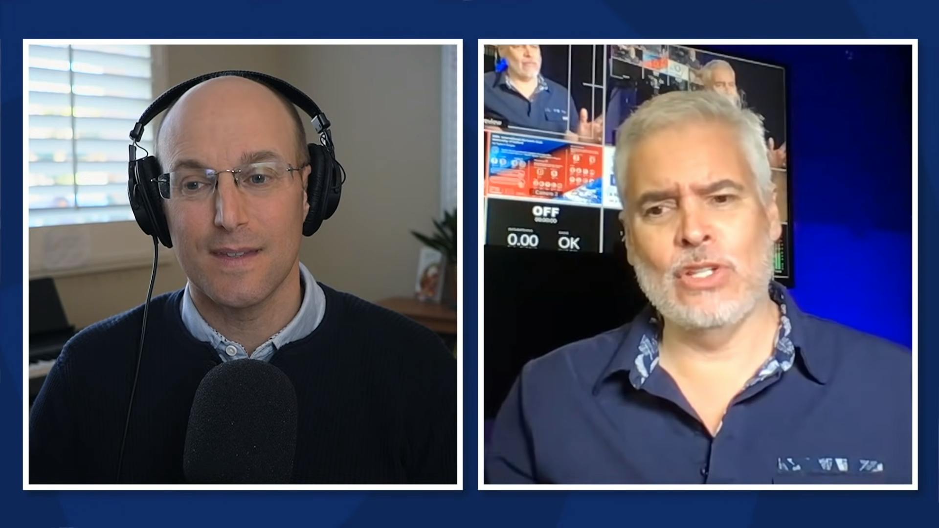 people speaking on a podcast