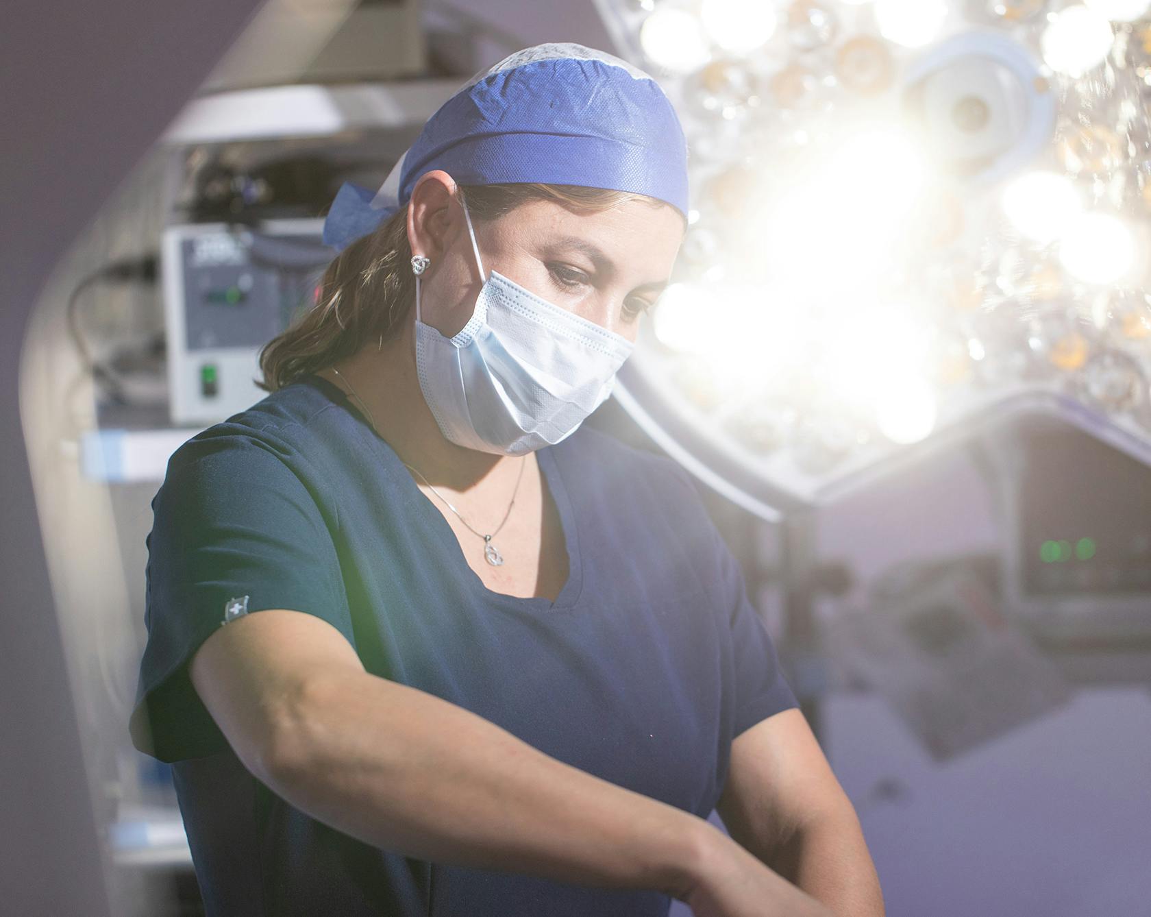Nurse Working on a Procedure