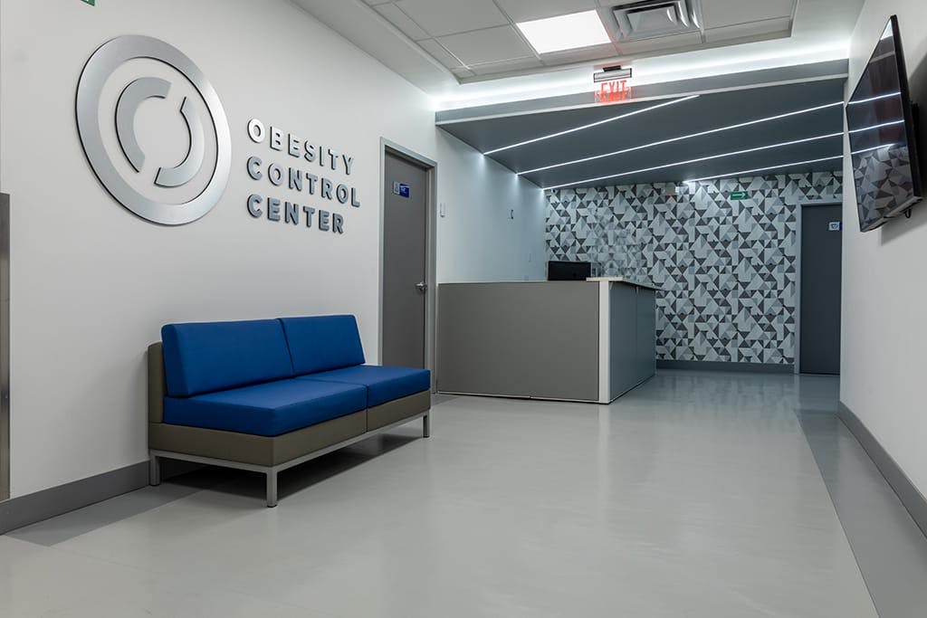 Reception area at Obesity Control Center in Tijuana, Mexico