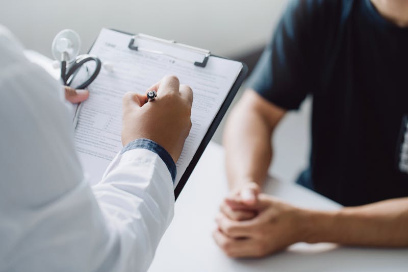 person filling out form