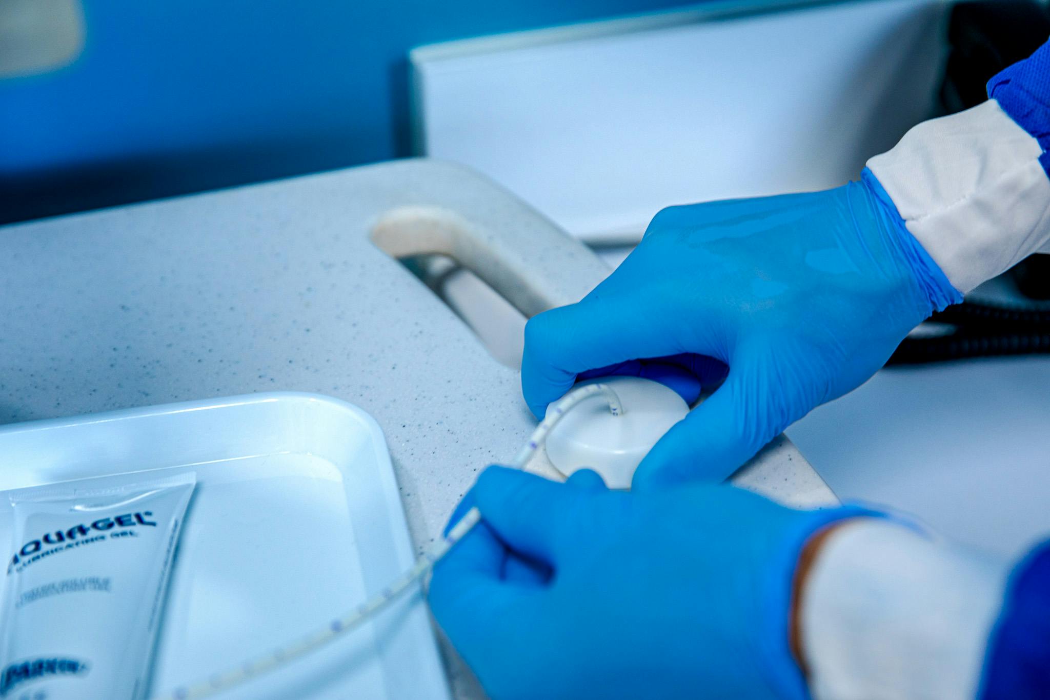 Doctor using medical device