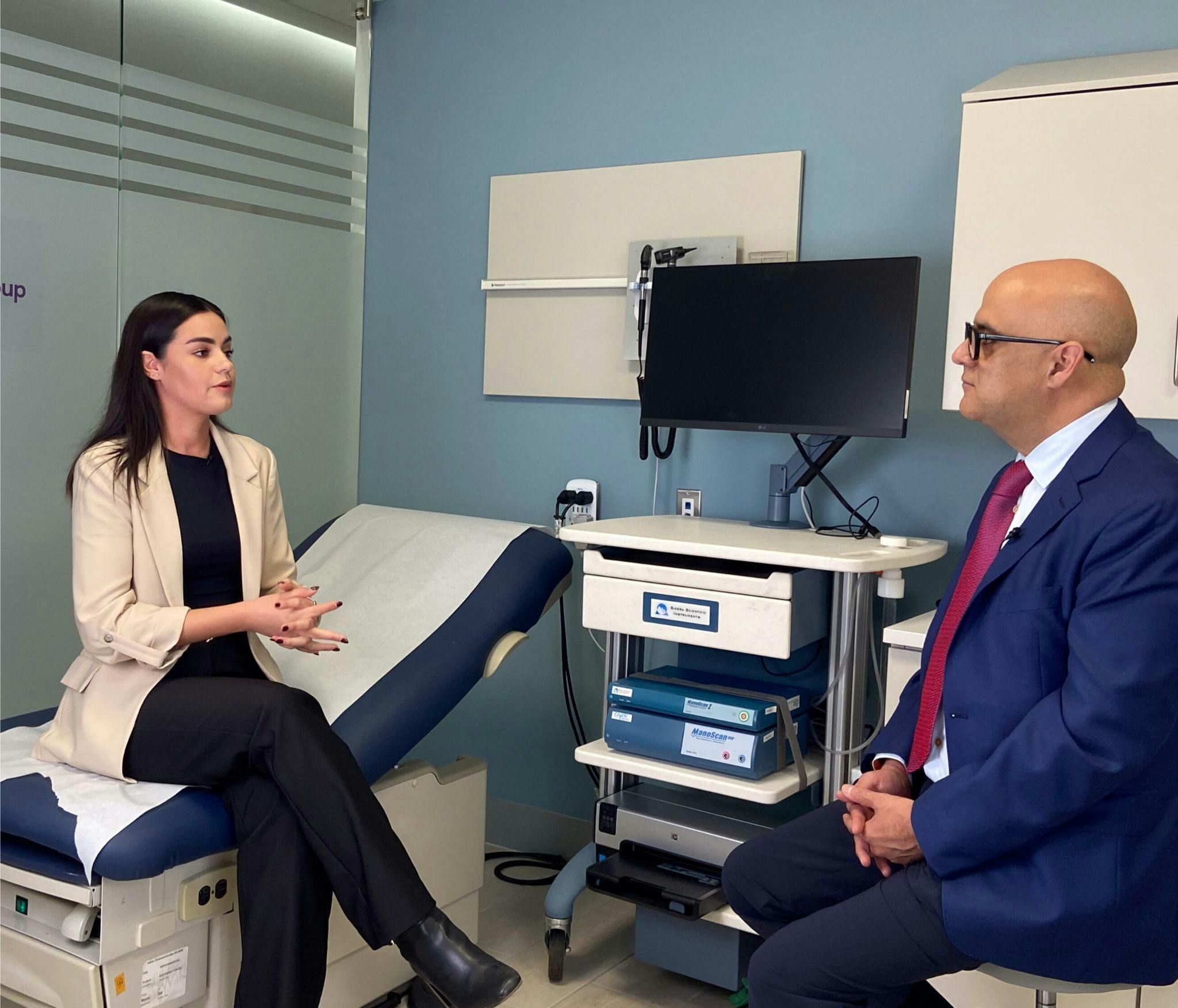 Dr. Savala and a patient