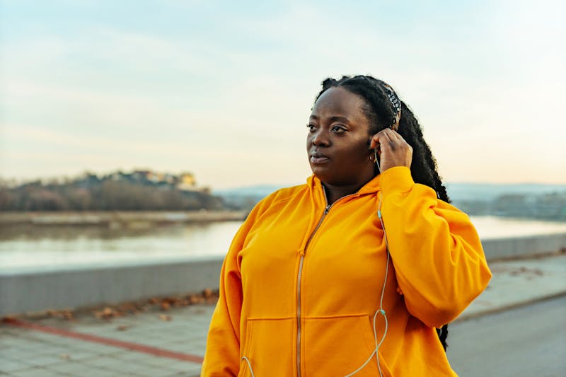 Woman in a yellow sweater