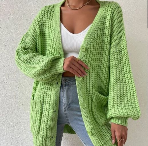 casaco de tricot verde menta