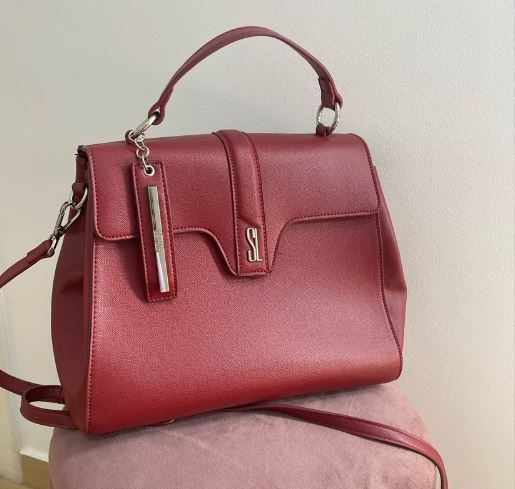 bolsa de ombro vermelha santa lolla
