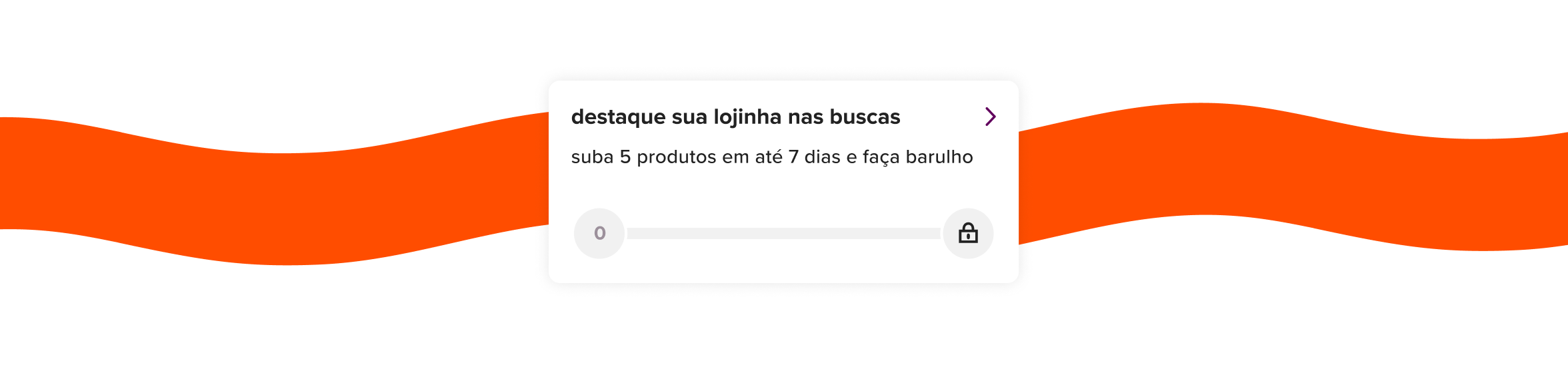 Imagem mostra um print da tela do app do enjoei com o texto: "destaque sua lojinha nas buscas, suba 5 produtos em até 7 dias e faça barulho".