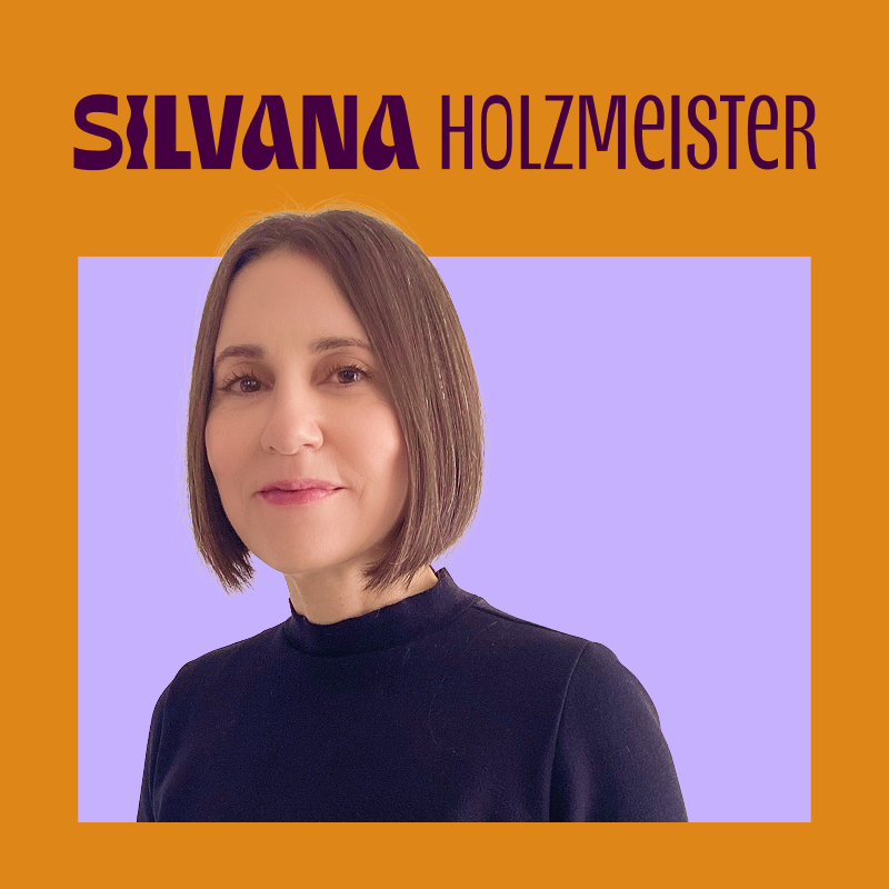 imagem traz foto da silvana holzmeister junto ao seu nome. silvana tem cabelos castanhos chanel na altura do queixo, pele clara, veste uma blusa de gola fechada.