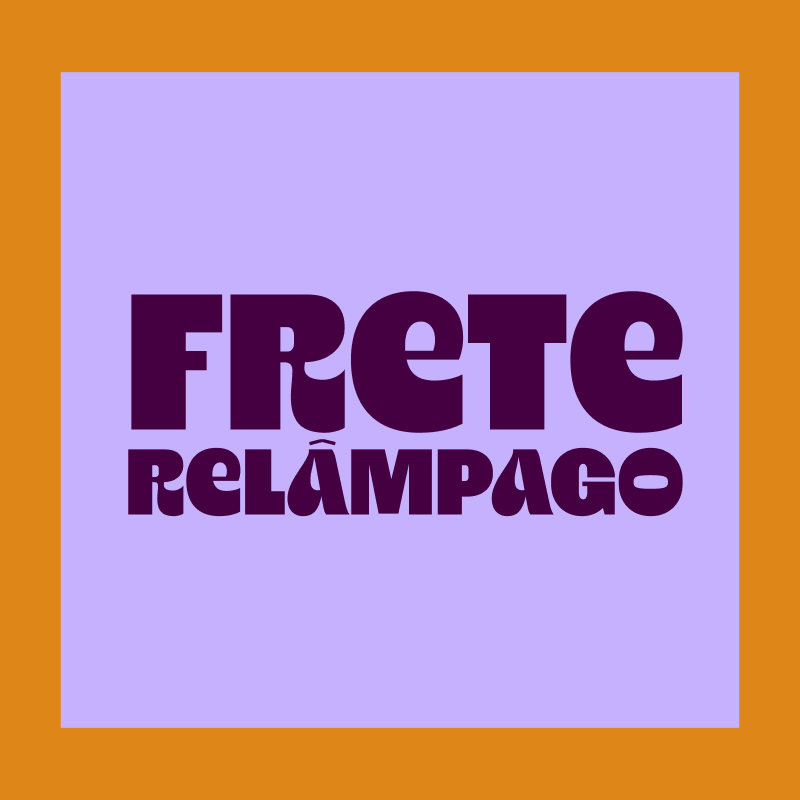 imagem traz o texto "frete relâmpado"