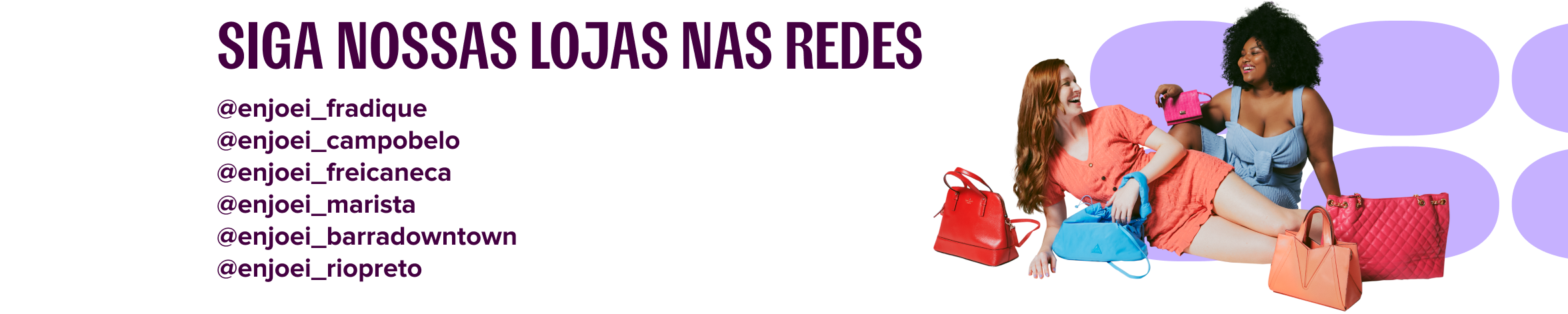 siga nossas lojas nas redes