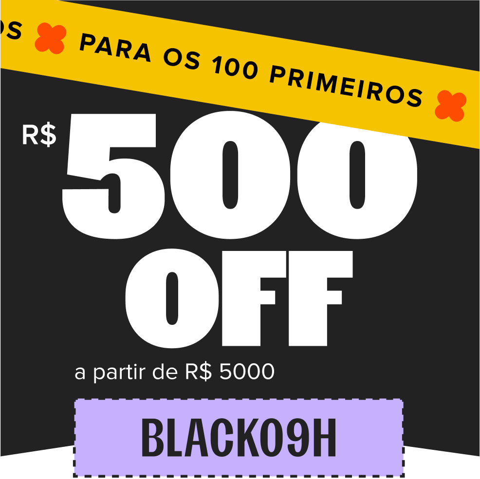cupom de R$ 70 de desconto com o código CUPOM22H, somente para os 50 primeiros, a partir de R$ 300 no site todo.