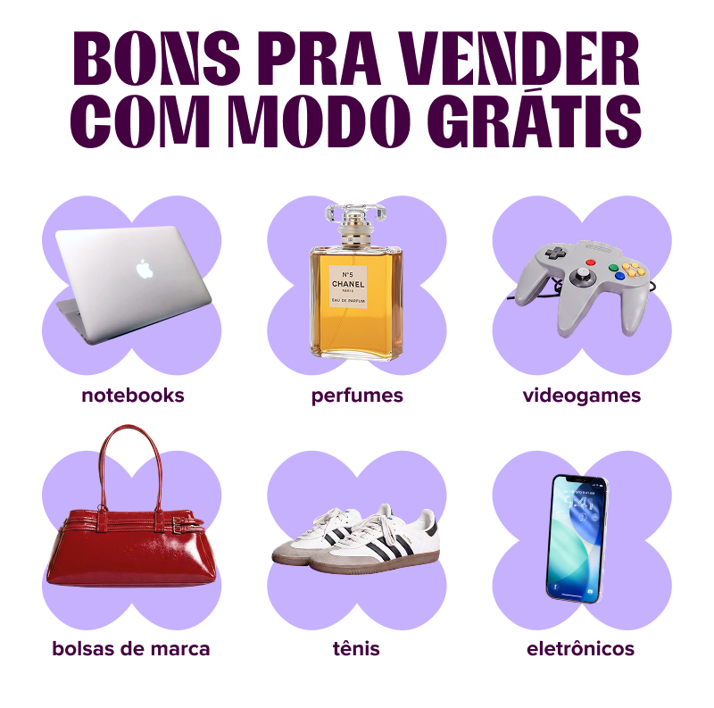 bons pra vender com modo grátis: notebooks, perfumes, videogames, bolsas de marca, tênis, smartphones, eletrônicos