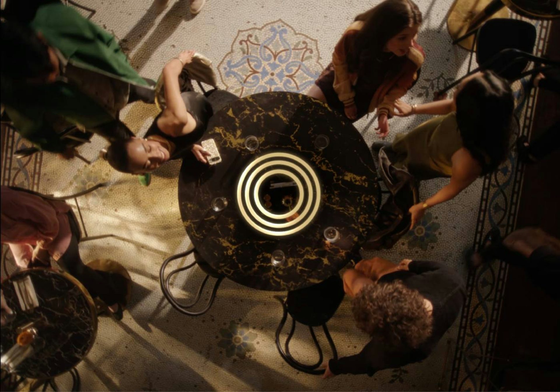 Top view of a coffee table