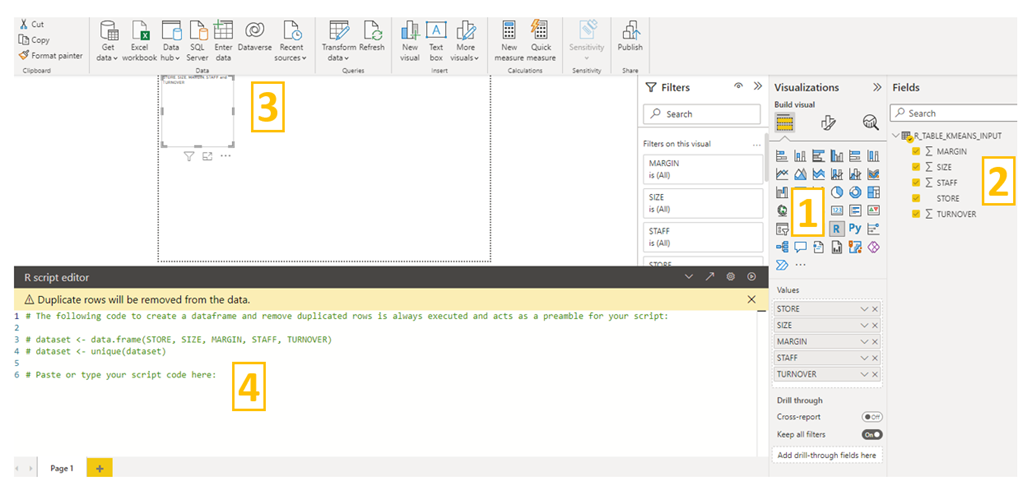 In-between configuration steps in PowerBI