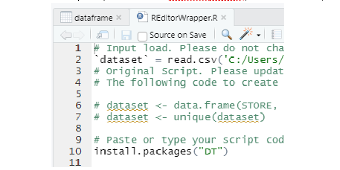 Creating the R script visuals