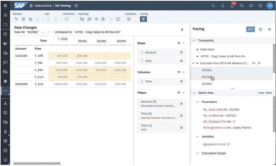 Enterprise Planning – Tracing Capability