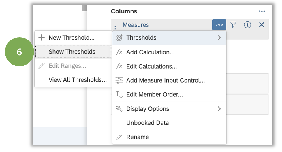 Show thresholds