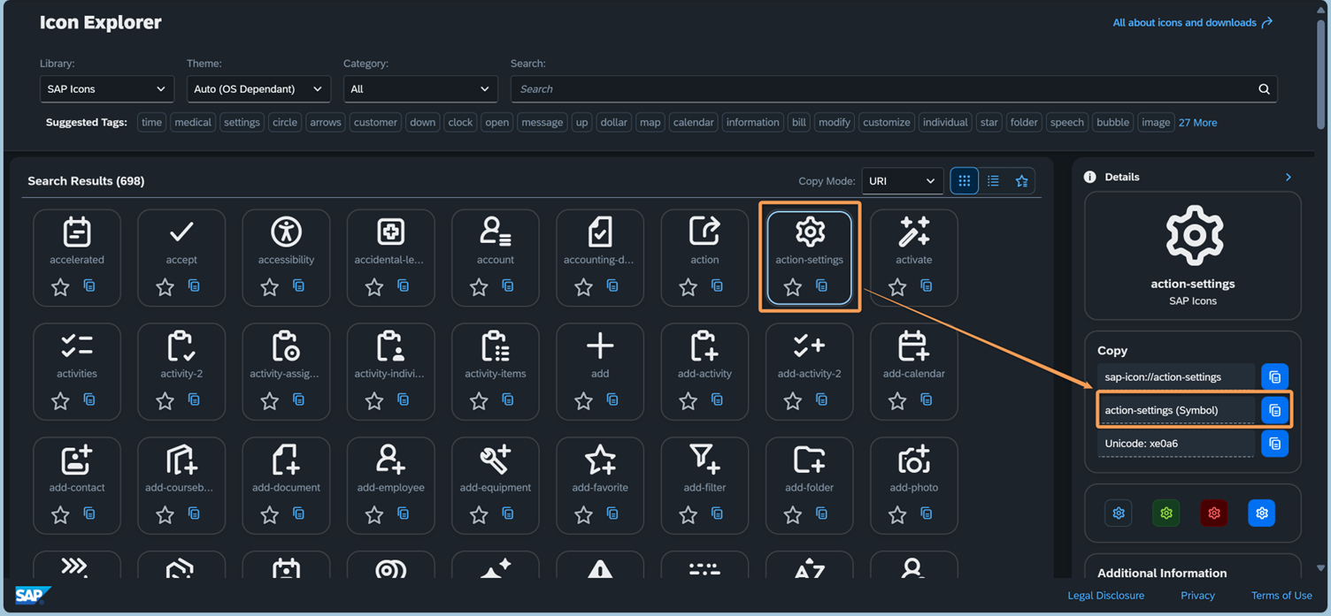 SAP Icons on SAP Analytics Cloud Dashboards