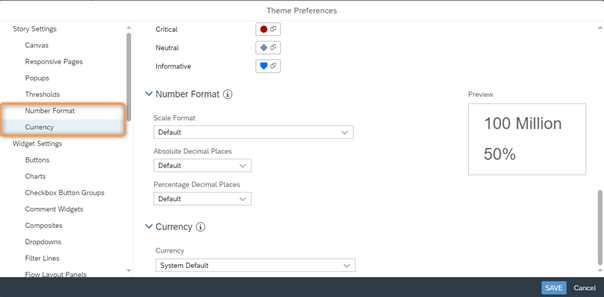 A view on the newly customizable Theme-options