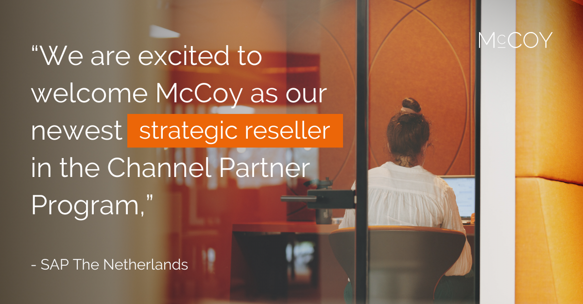 SAP Netherlands Welcomes McCoy as Strategic Reseller