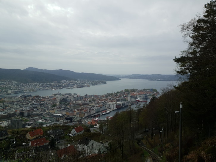 City of Bergen from top of the mountain
