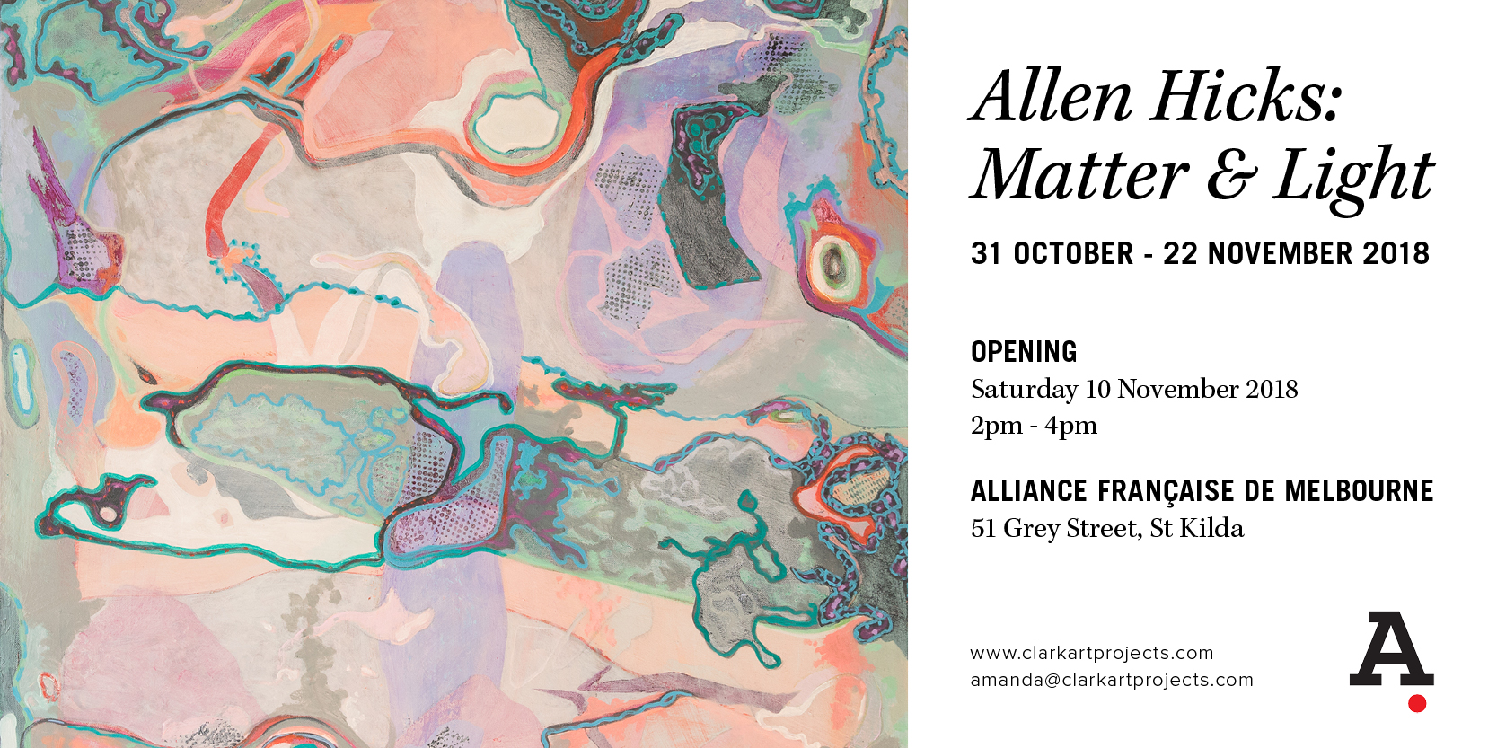 Allen Hicks: Matter & Light exhibition invite