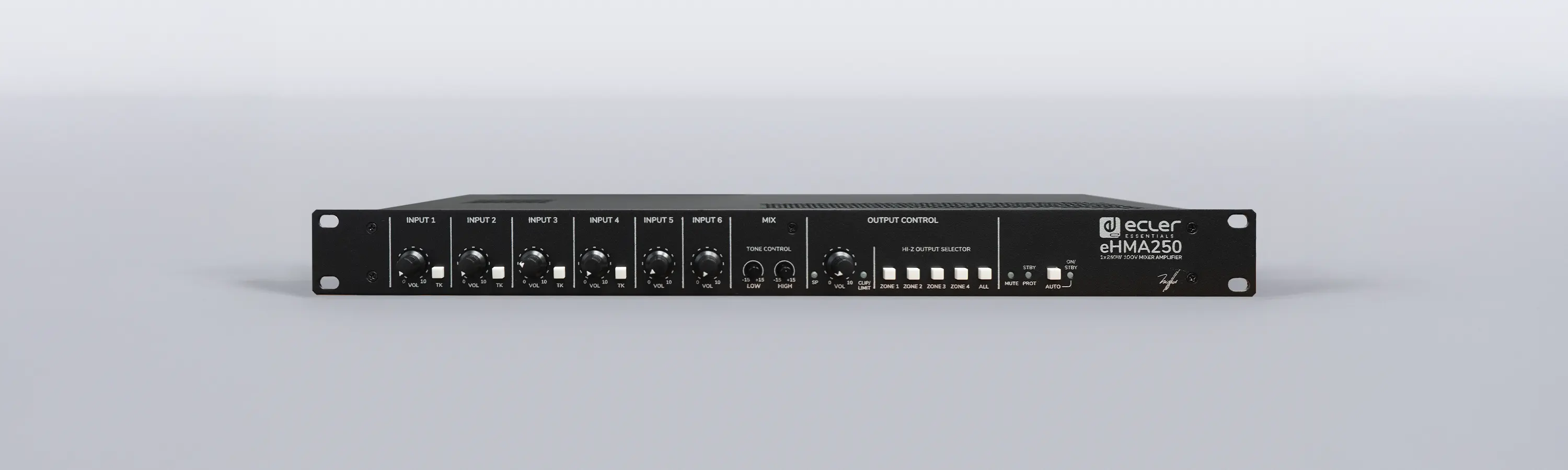 eHMA250: 250 WRMS | powered | audio mixer. Mixing Amplifiers.