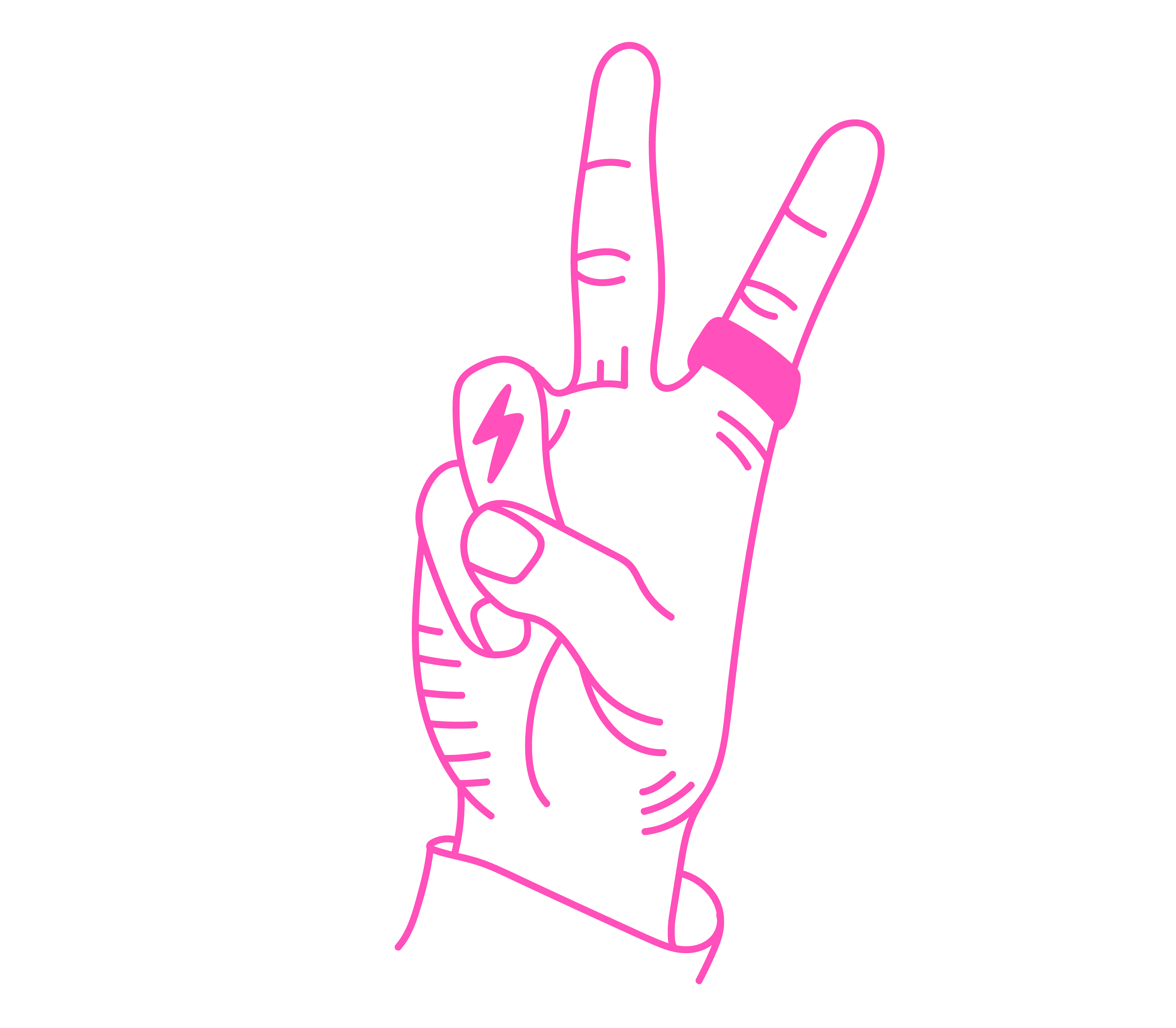 Peace hand sign