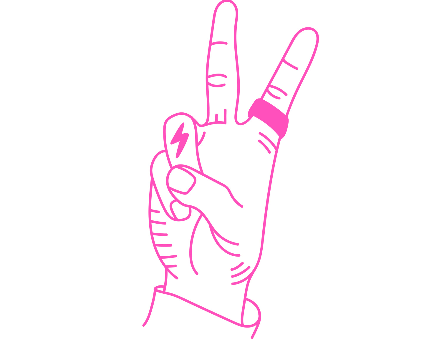 Peace hand sign