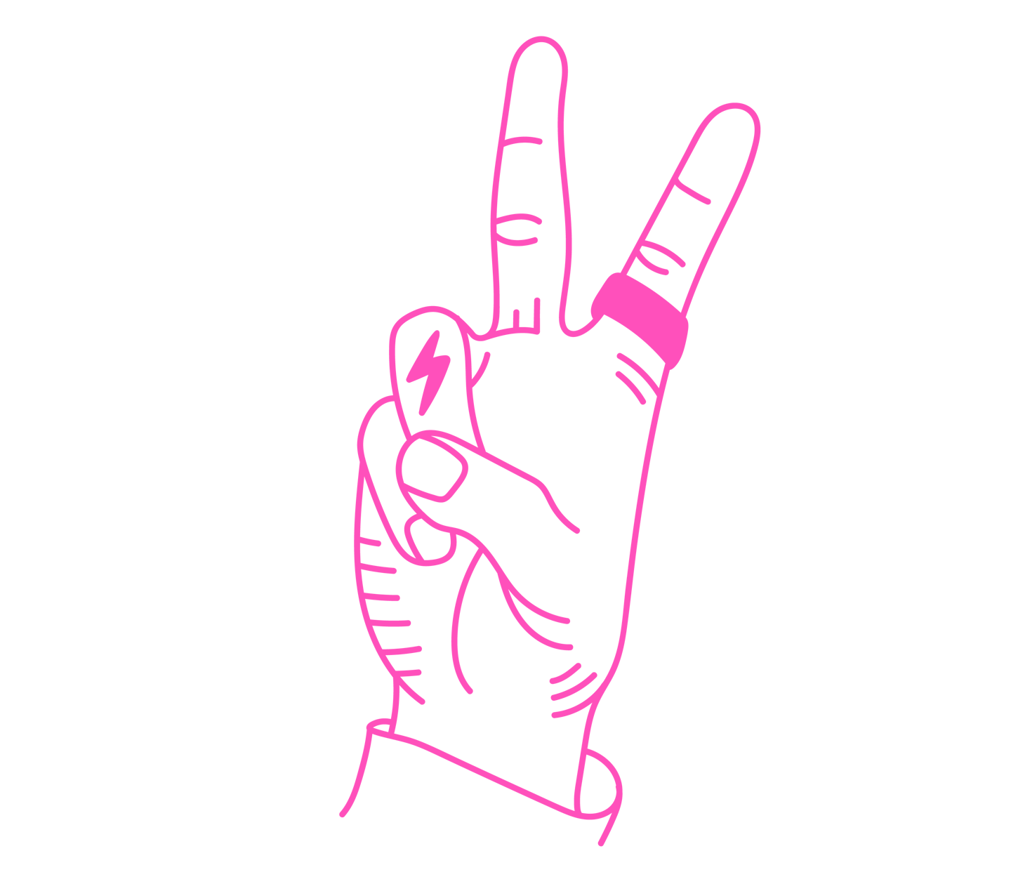 Peace hand sign