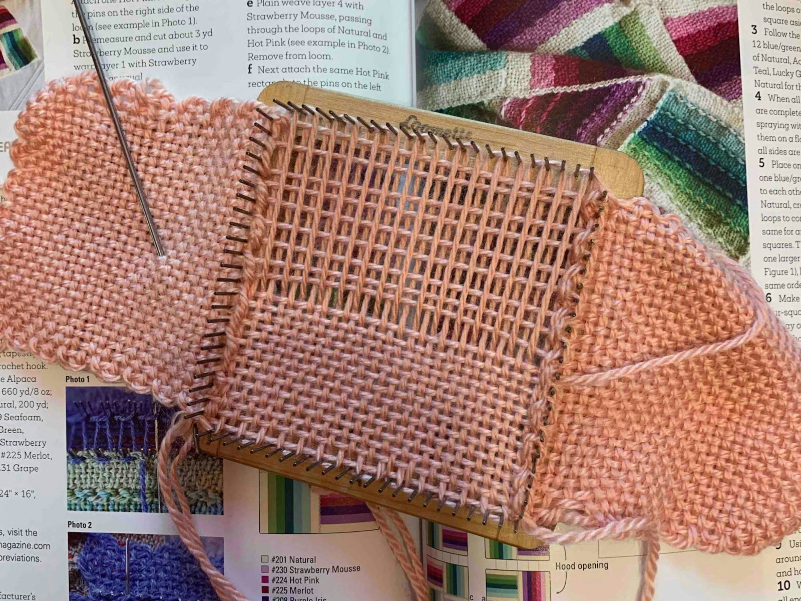 Joining Pin-Loom Pieces on the Loom