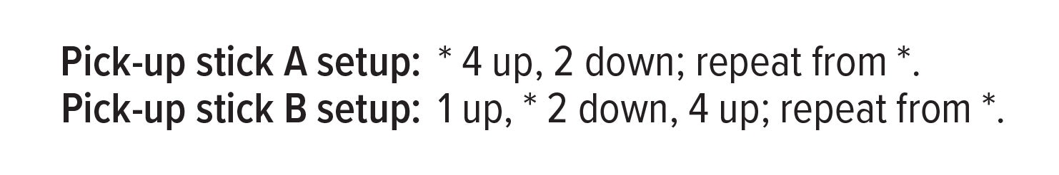 When using two pick-up sticks, you'll also see written instructions for both in your draft.