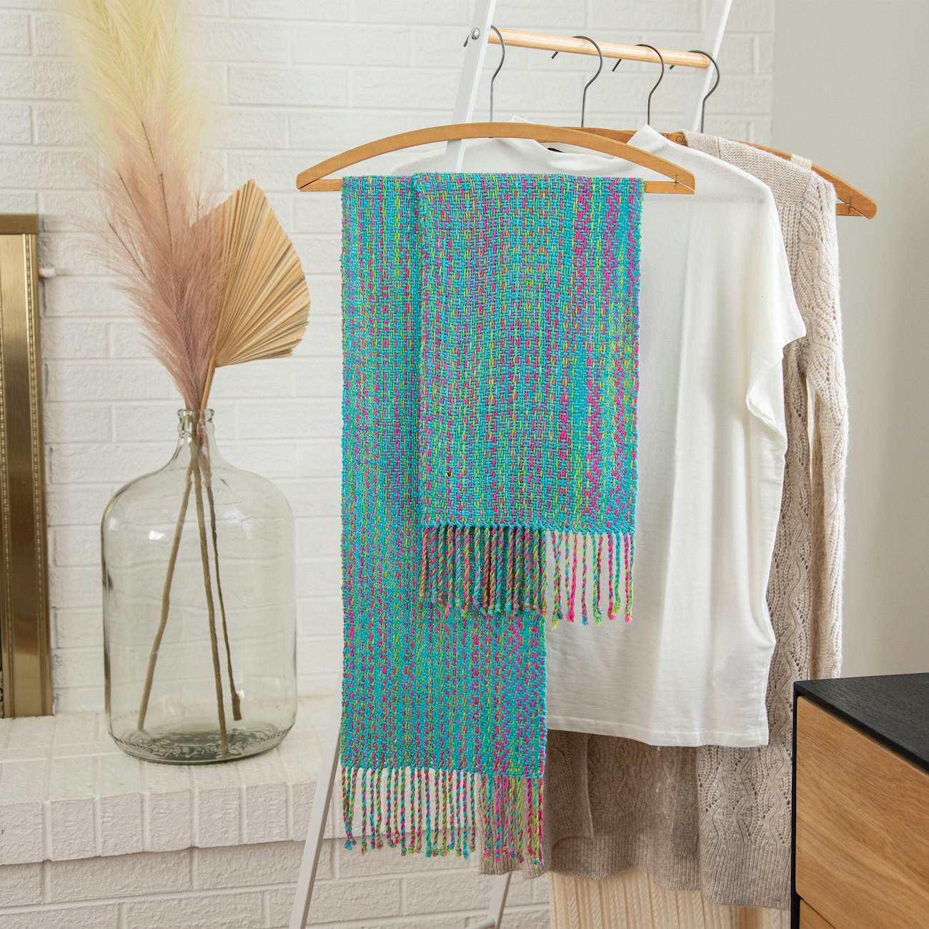 Spring Fling Scarf by Nancy Peck from Little Looms Spring 2022. Photo by Matt Graves
