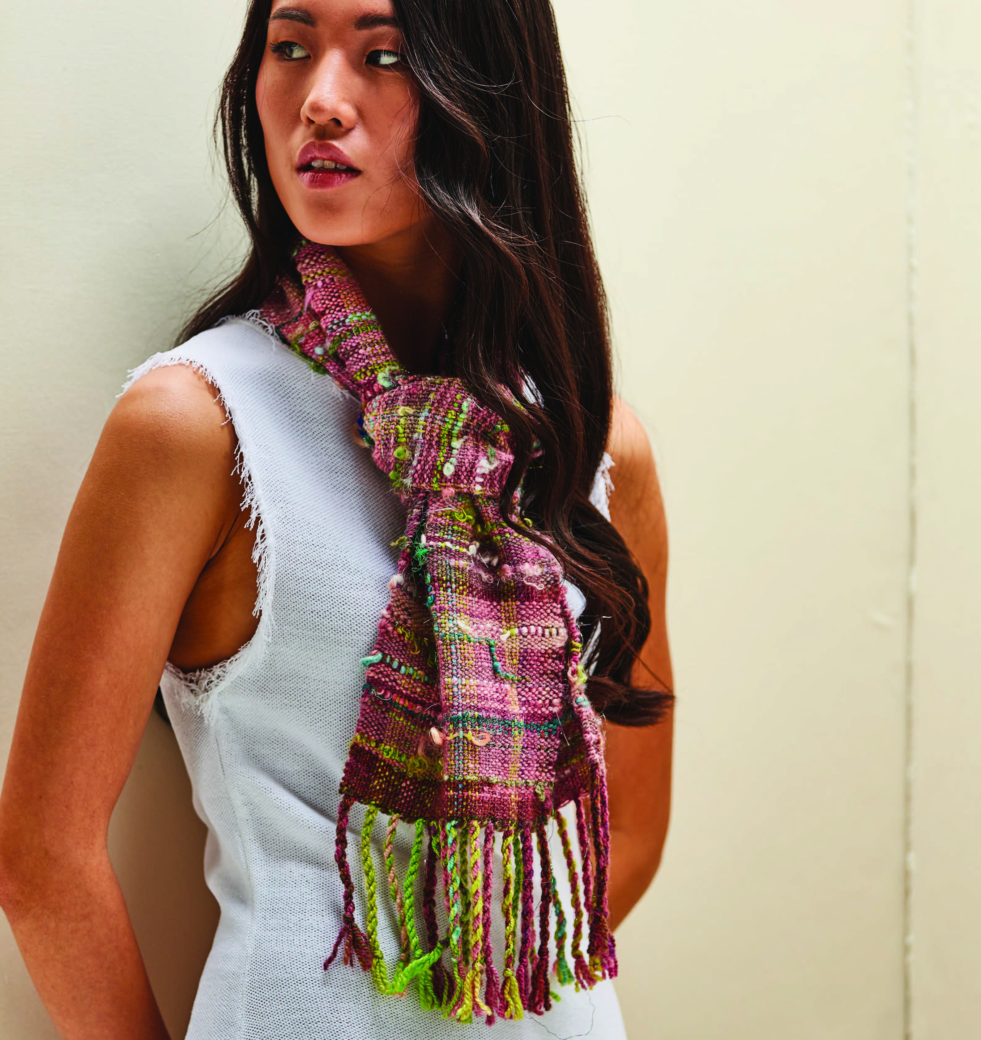 Pretty in Pink Handspun Scarf Image